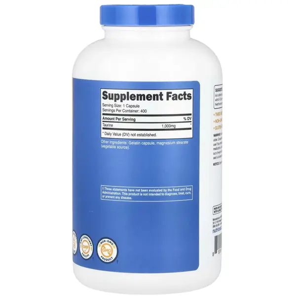 Nutricost Taurine 1000mg Capsules